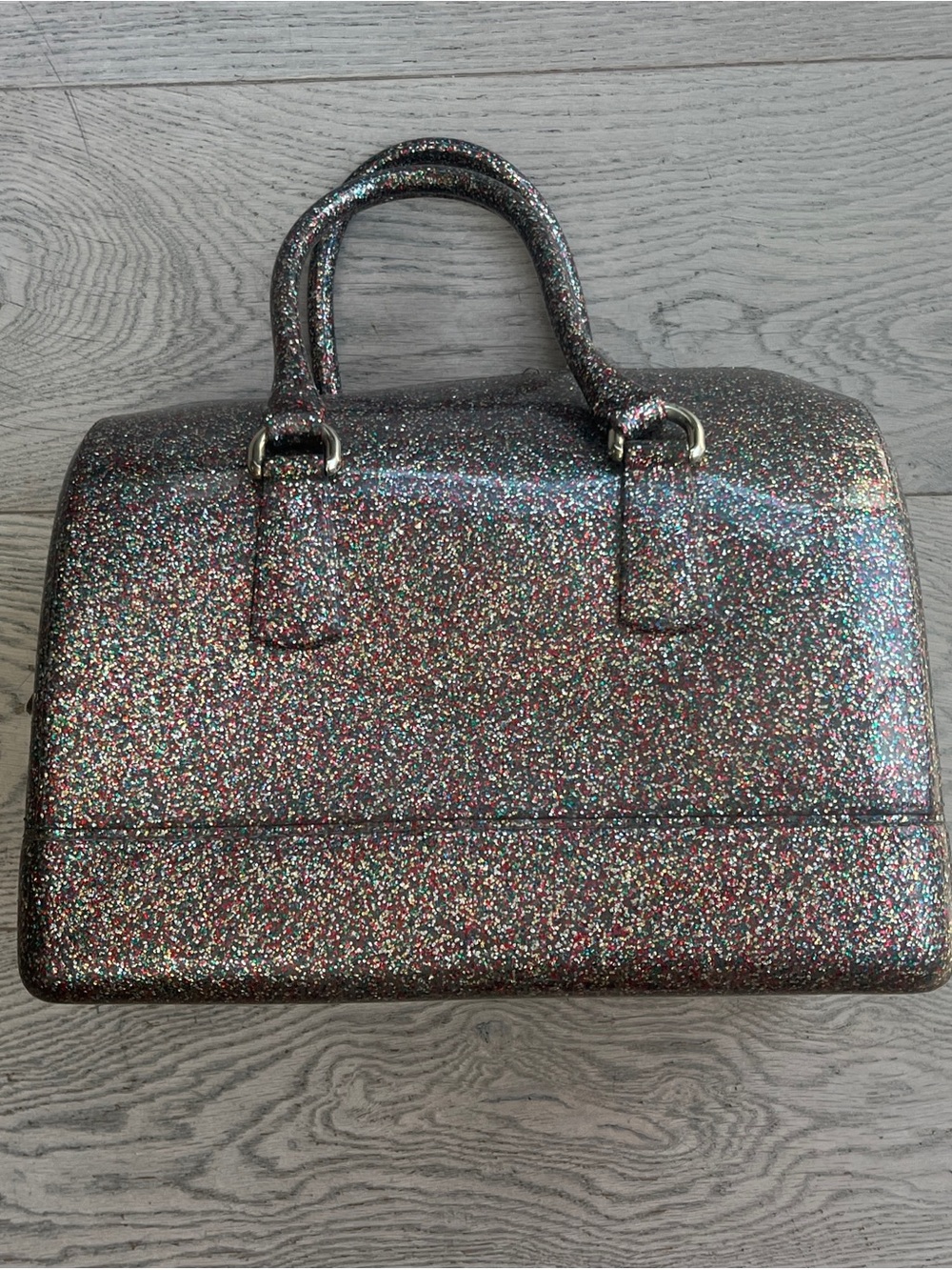 Furla Rainbow Glitter Candy Jelly Satchel Bag